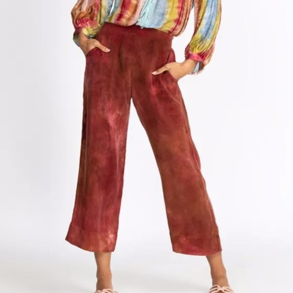 Johnny Was Pants - Johnny Was Amanda Bond Bohemian Quiet Luxury Rust Gillian Crop Pants Size S